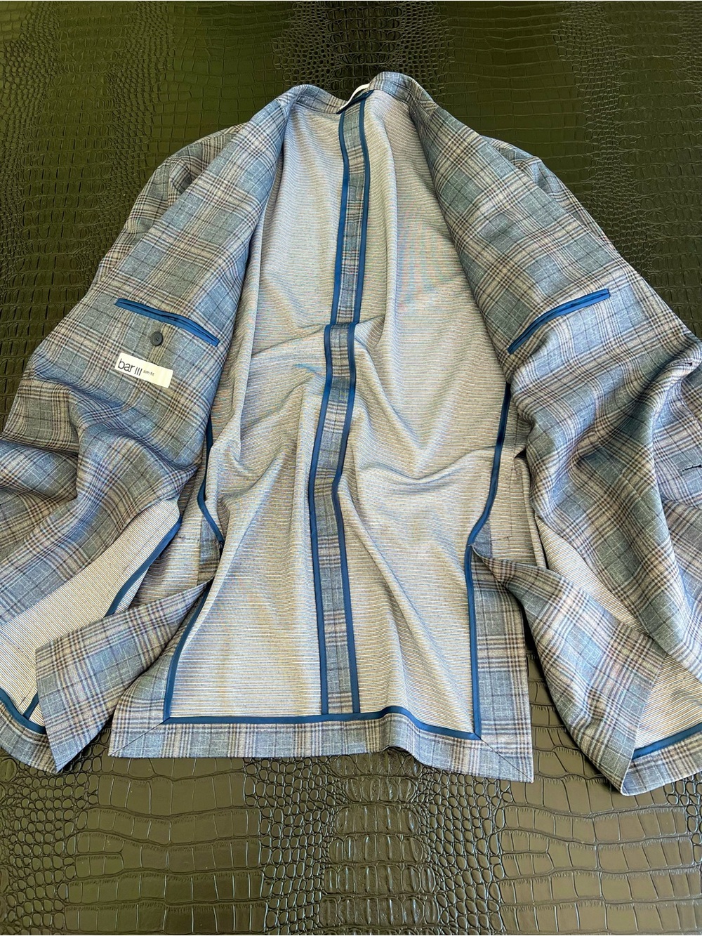 Wrinkle Free Stretch Soft Men's Plaid Blazer - Sport Coat - Picture 7 of 14